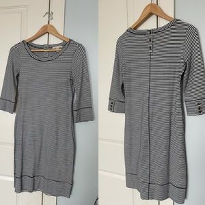 Banana Republic Navy White Cotton Stripe Dress